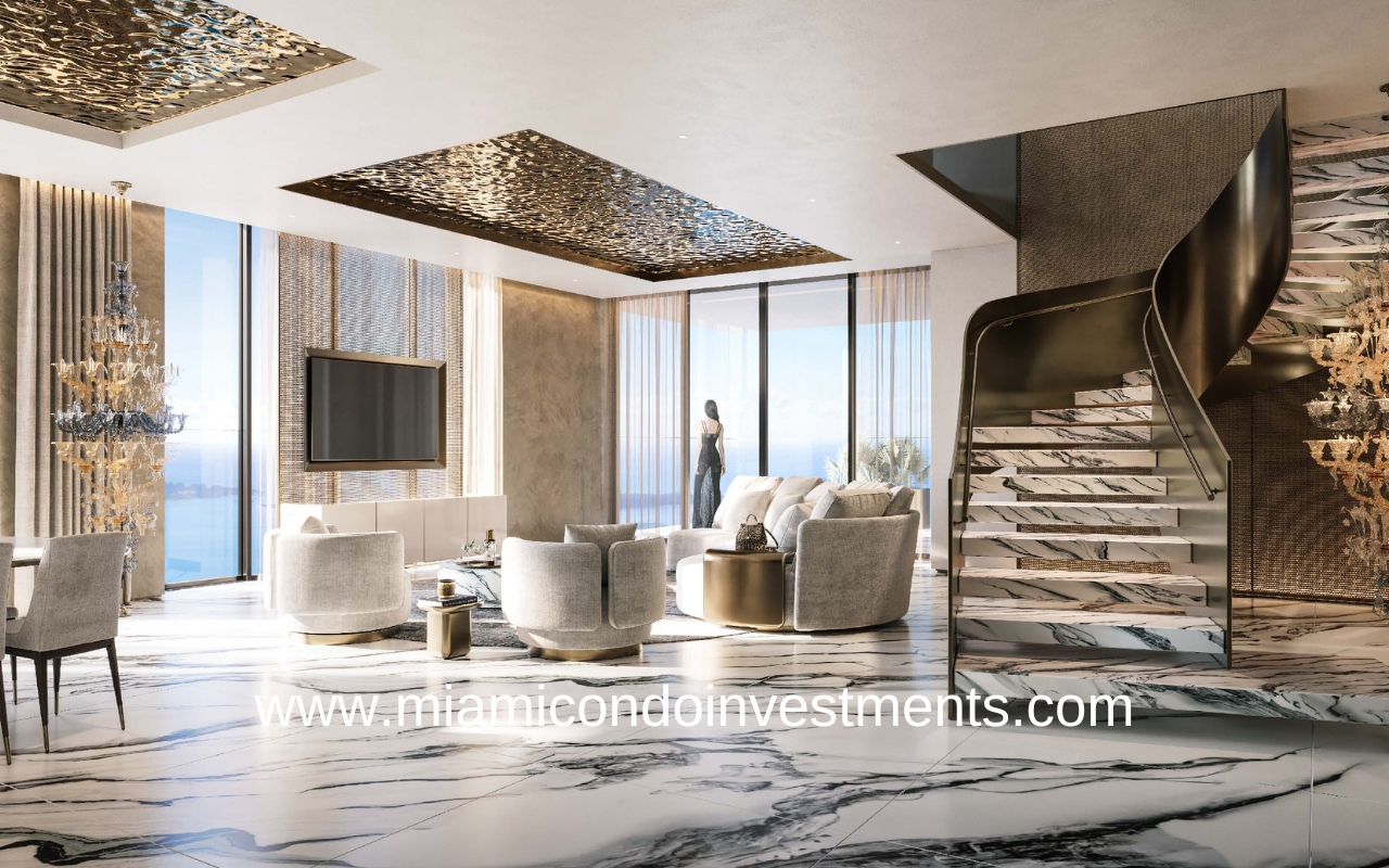 888 Brickell by Dolce & Gabbana Living Room
