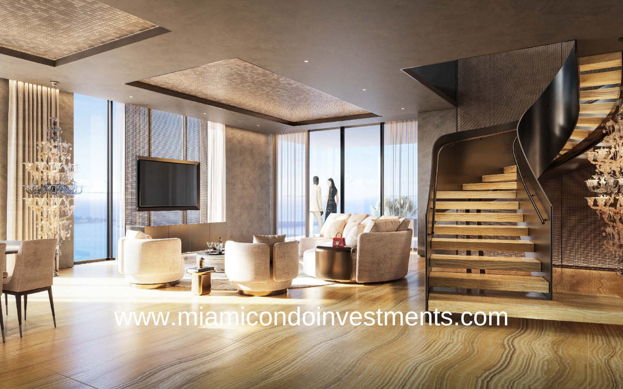 888 Brickell by Dolce & Gabbana Living Room