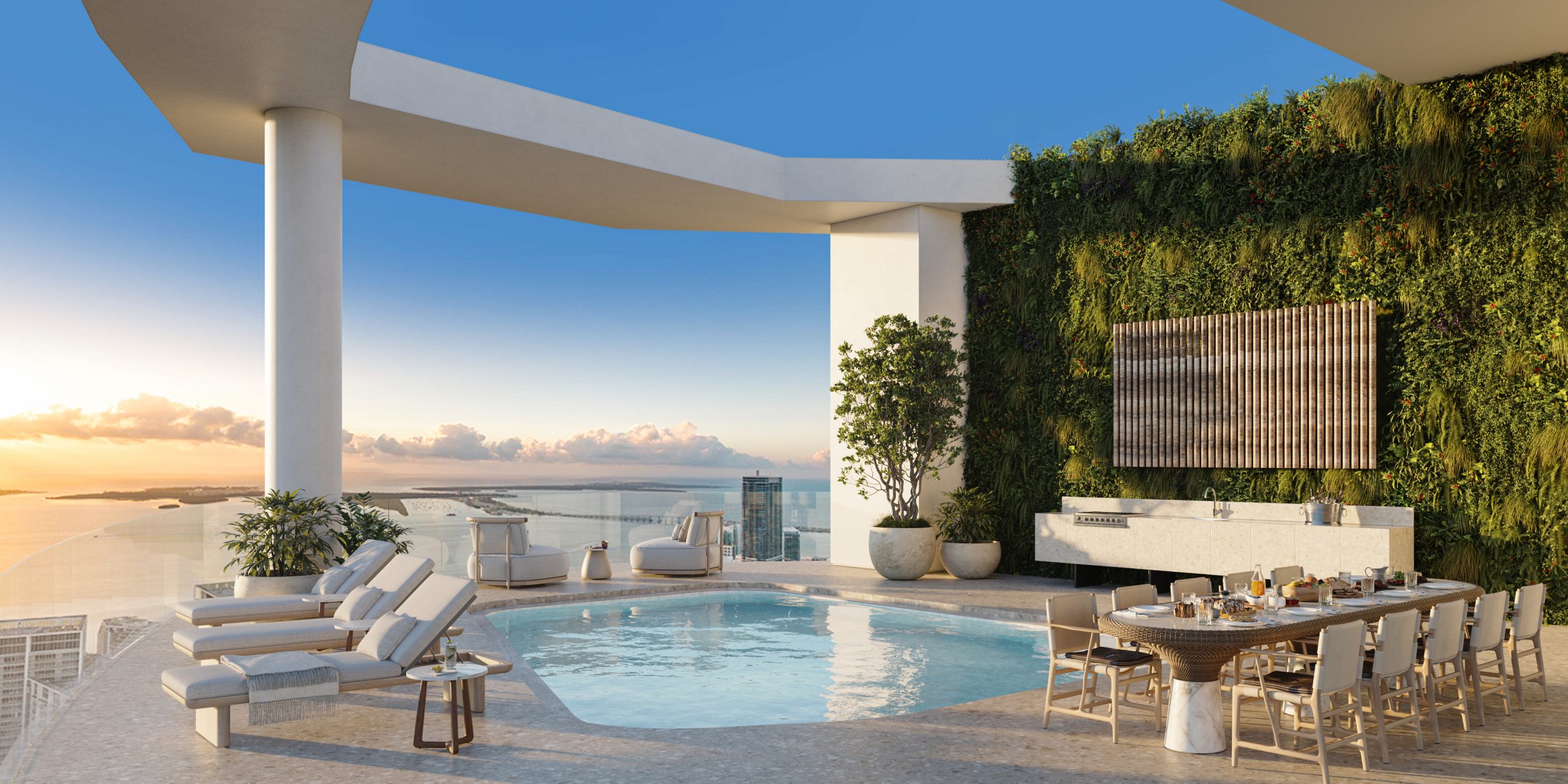 Baccarat Residences Miami Upper Penthouse Terrace