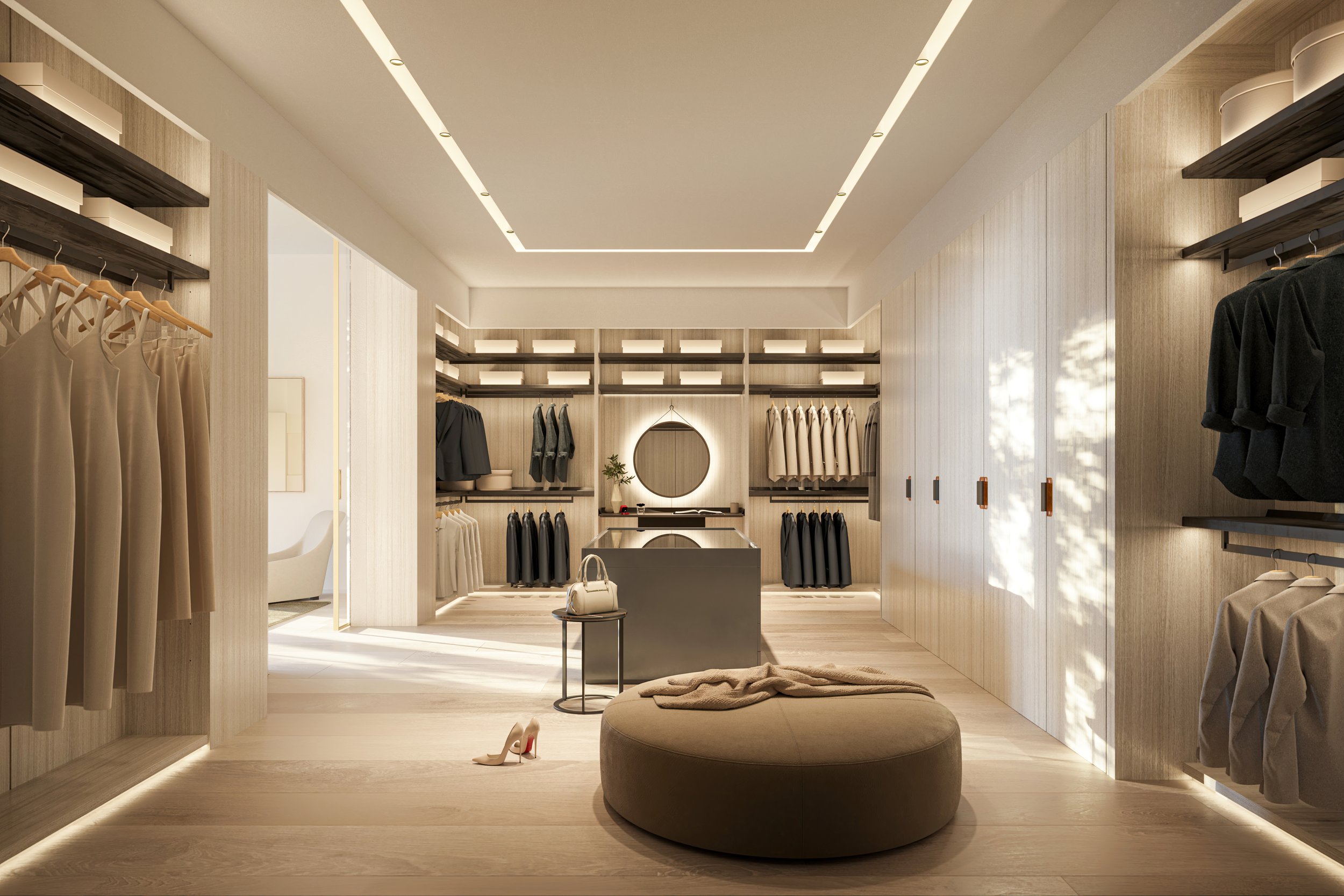 Walk in Closet at the Penthouse 1428 Brickell